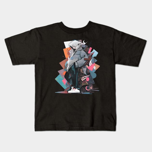 Picasso Style Winter Dressing Kids T-Shirt by UKnowWhoSaid